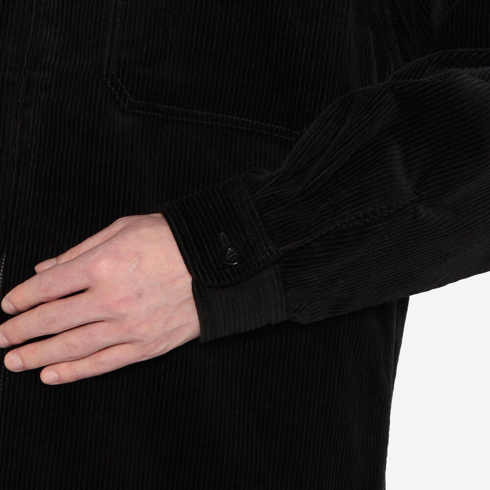 Corduroy Zip Overshirt Blouson - Black