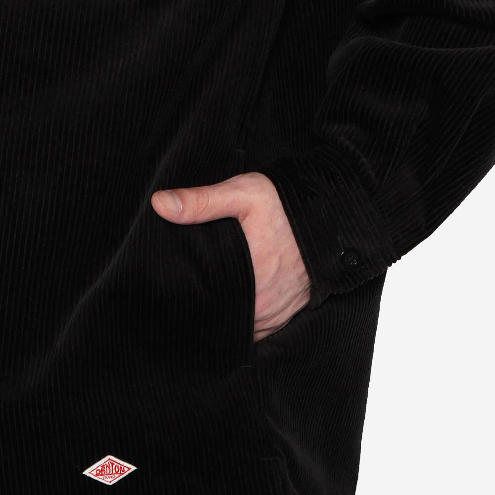 Corduroy Zip Overshirt Blouson - Black