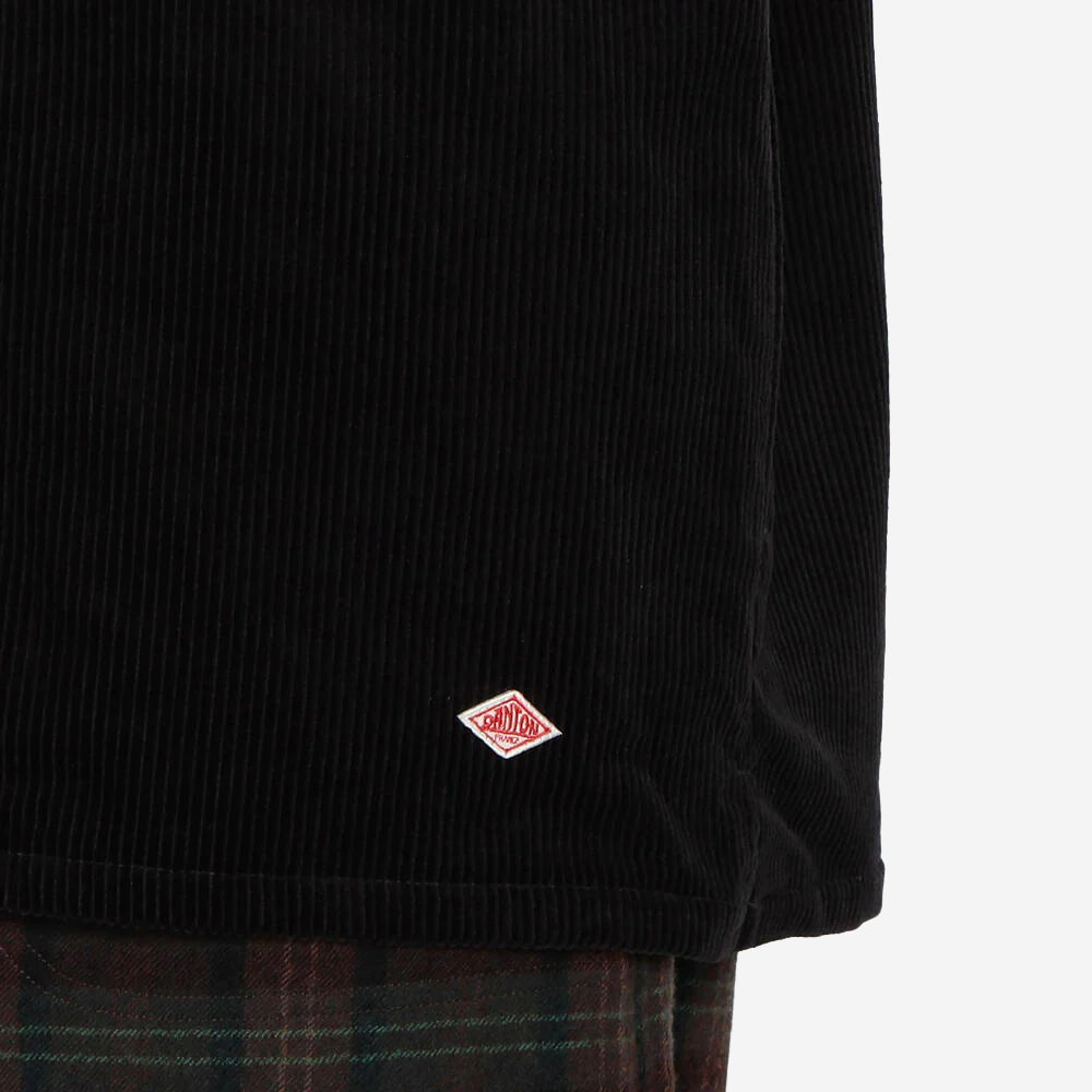 Corduroy Zip Overshirt Blouson - Black