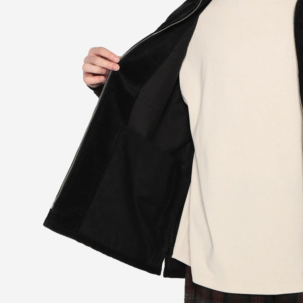 Corduroy Zip Overshirt Blouson - Black