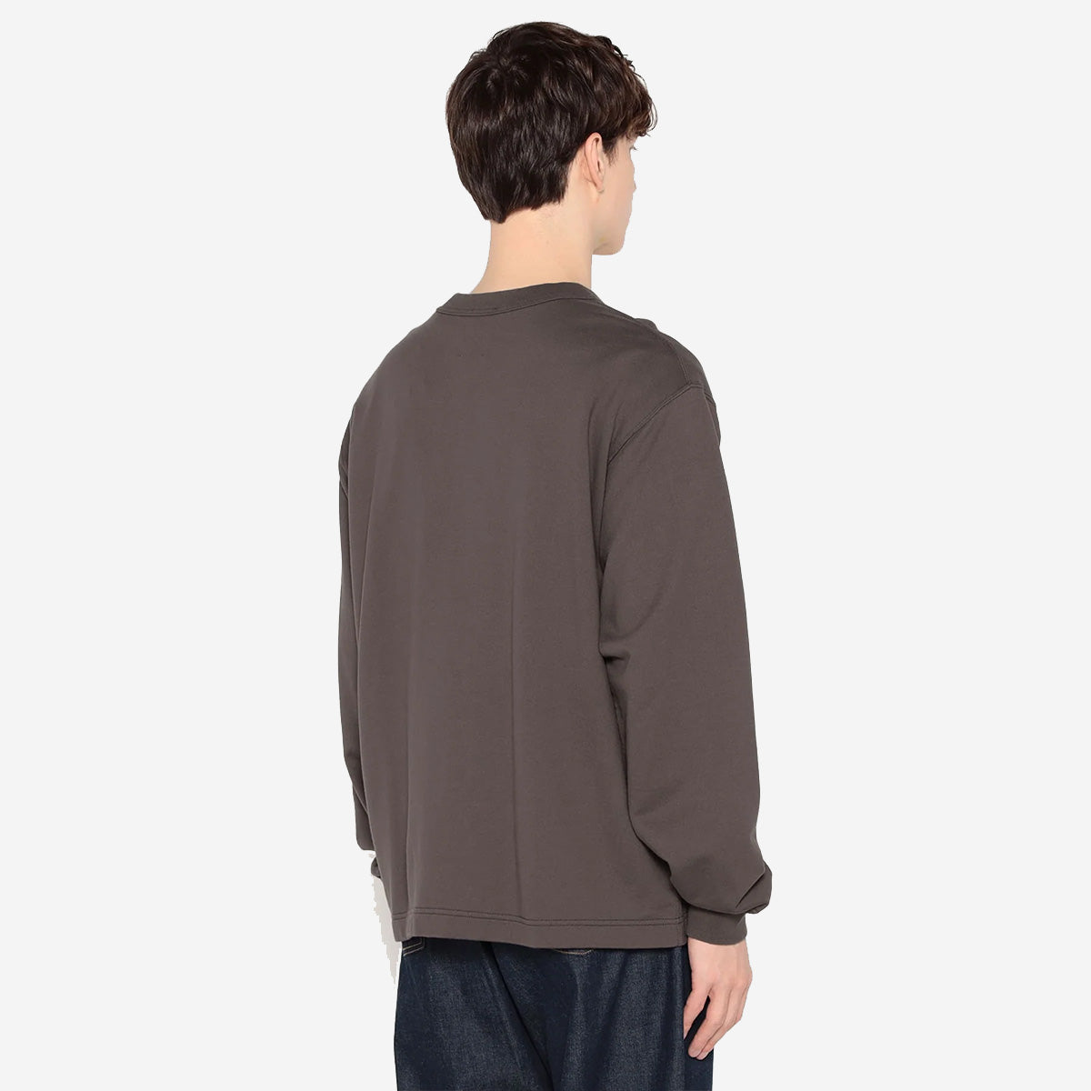 Cotton Terry V-Neck Cardigan - Dark Blue