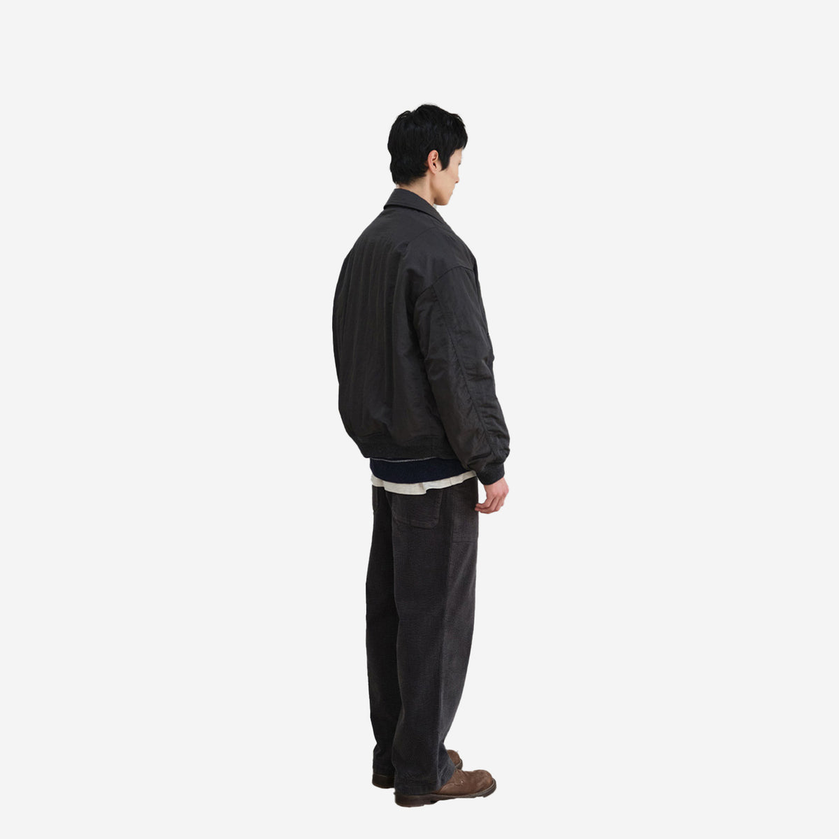 Cove Corduroy Loose Pants - Charcoal