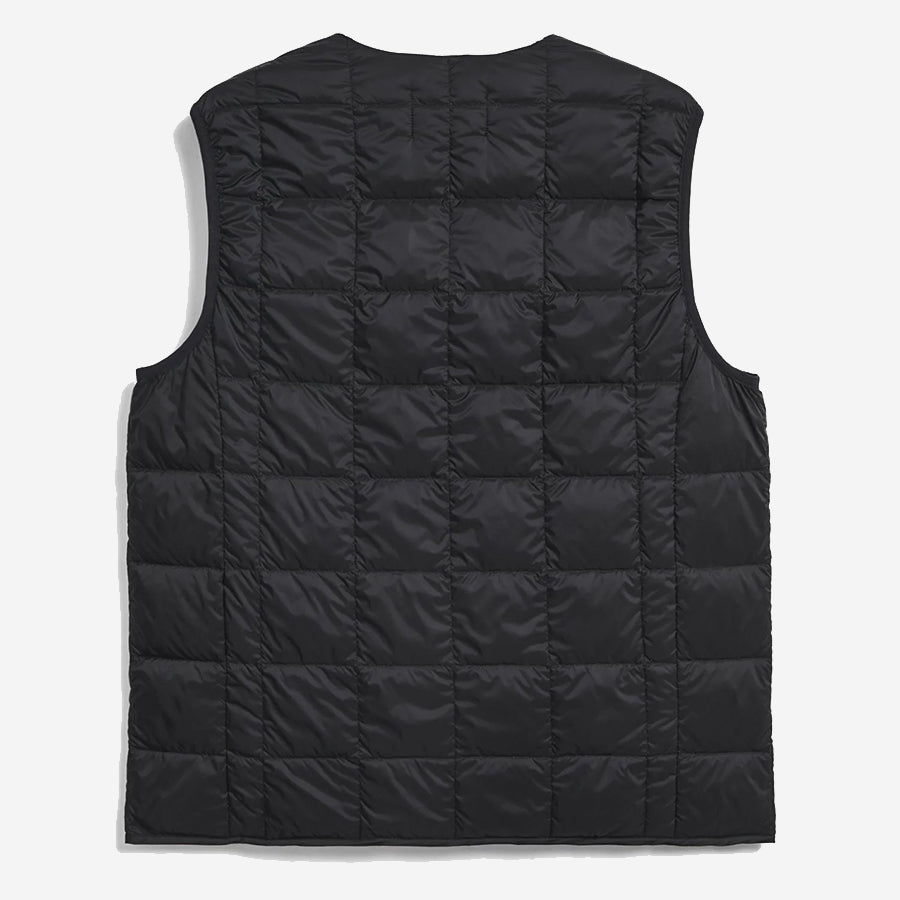 Crew Neck Button Down Vest - Black