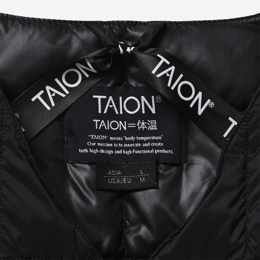 Crew Neck Button Down Vest - Black
