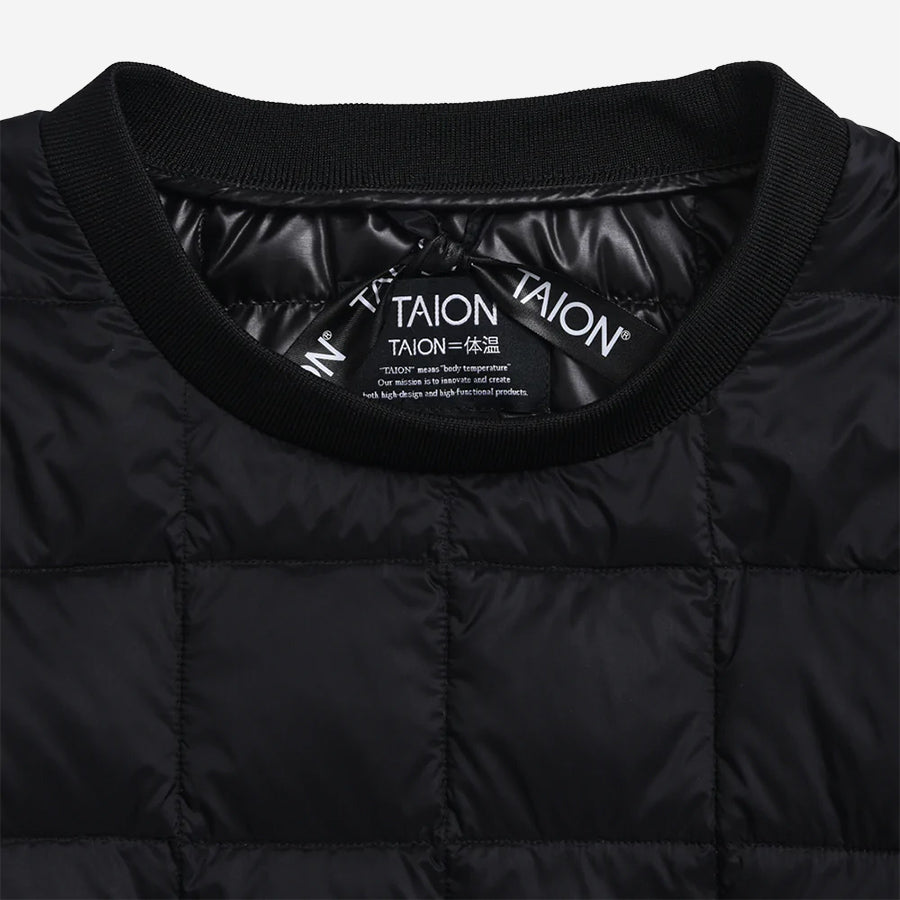 Crew Neck Pocket Down Pullover - Dark Charcoal