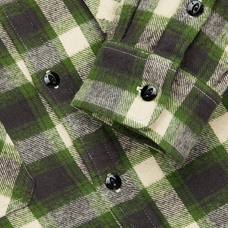 Crosscut Flannel Shirt - Emerald Shaggy