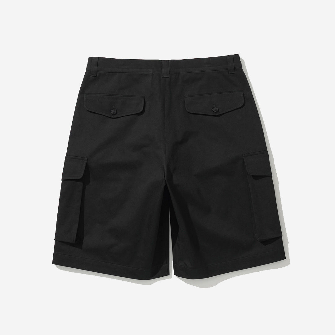 Dawson One-Pleat Cargo Shorts - Black