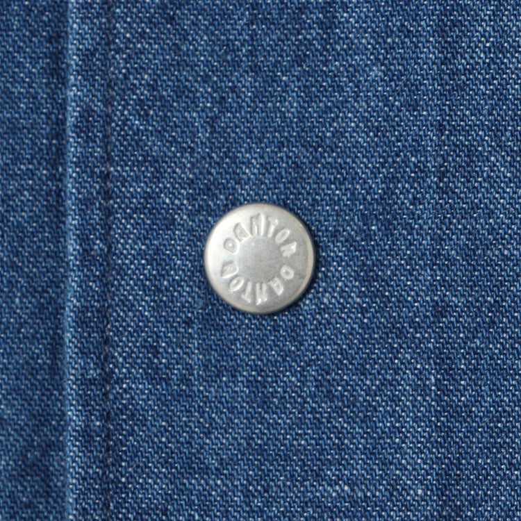 Dot Button Dungaree Shirt - Light Indigo Denim