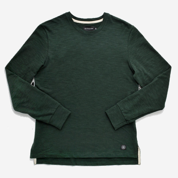 Double Slub Long-Sleeve T-Shirt - Forest Green