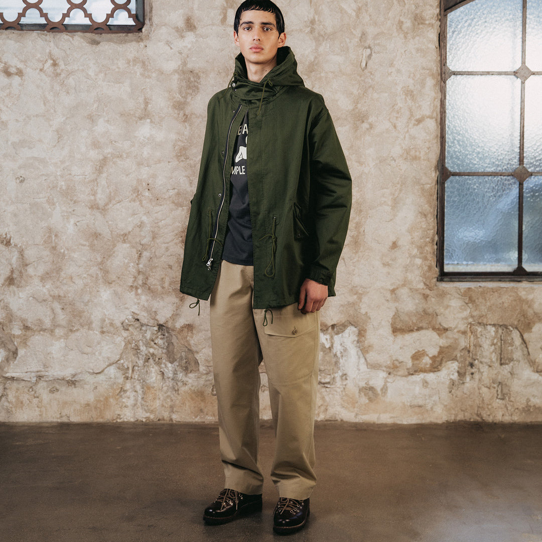 Double Pleat Big Pocket Pants - Beige
