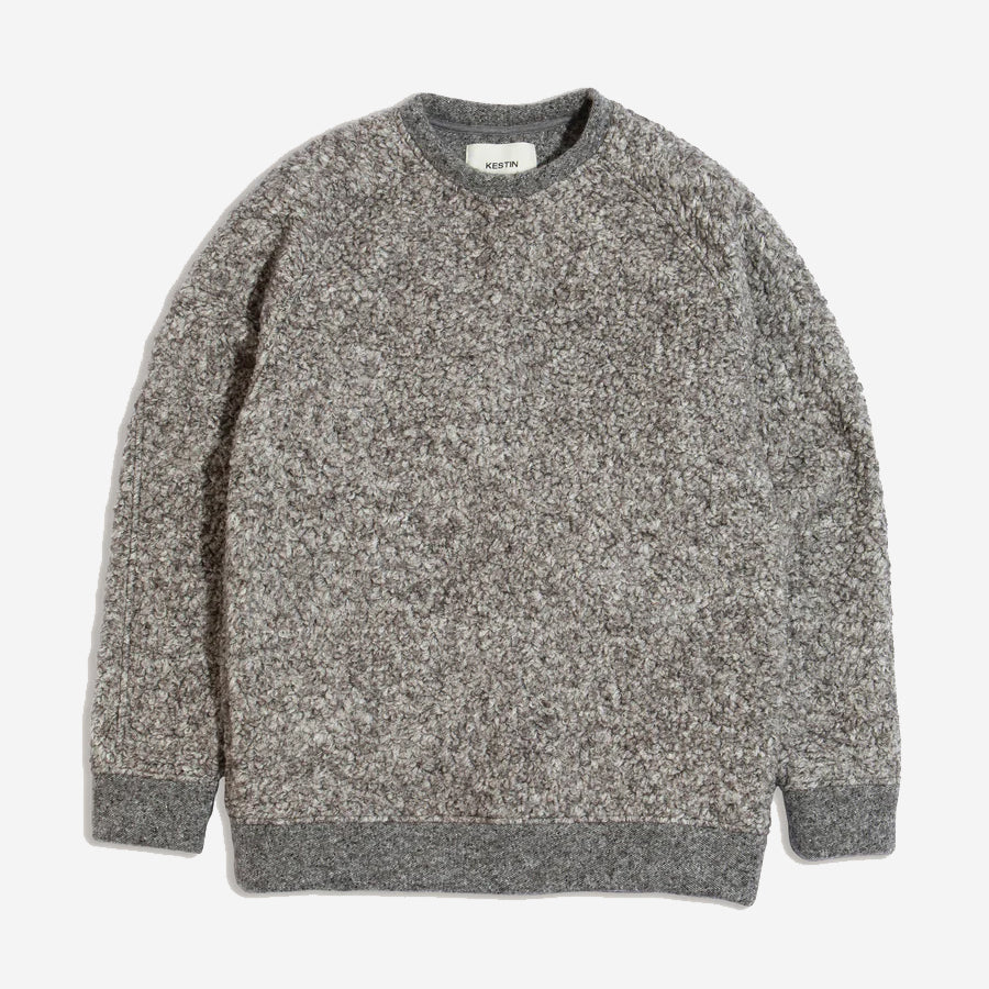 Durness Wool Fleece Sweatshirt - Undyed Marl Grey