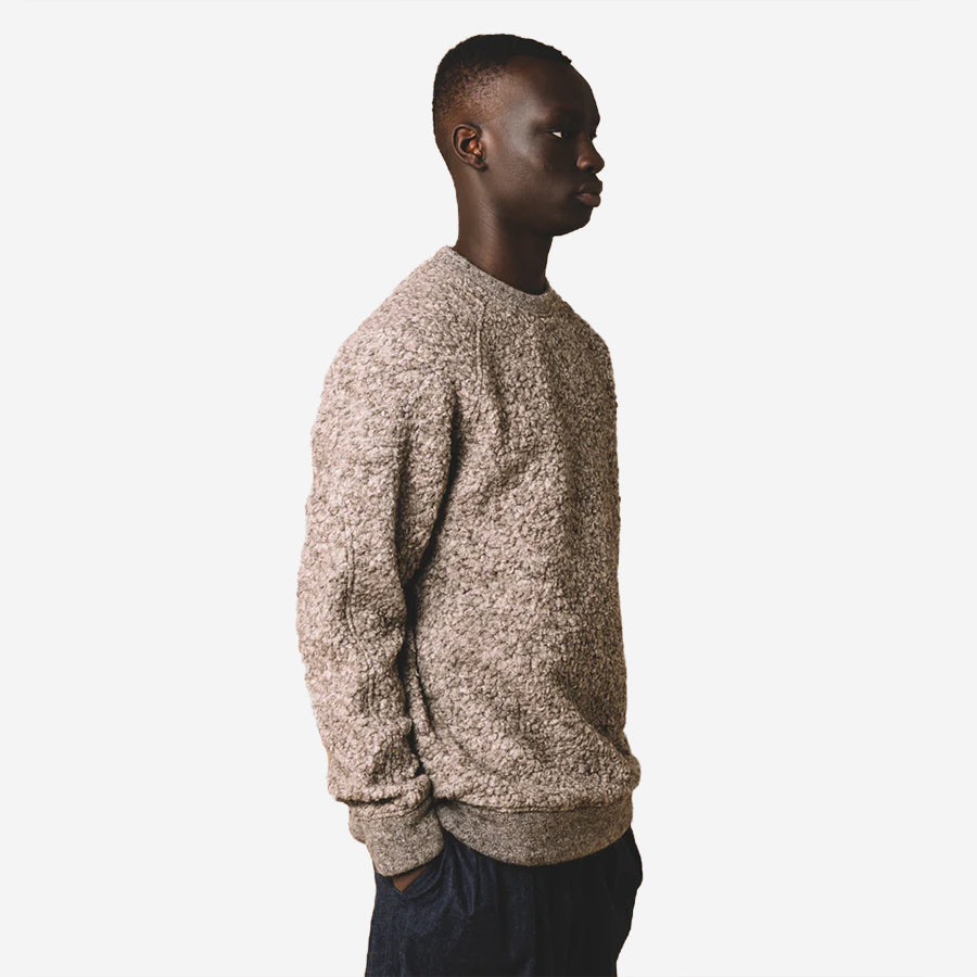 Durness Wool Fleece Sweatshirt - Undyed Marl Grey