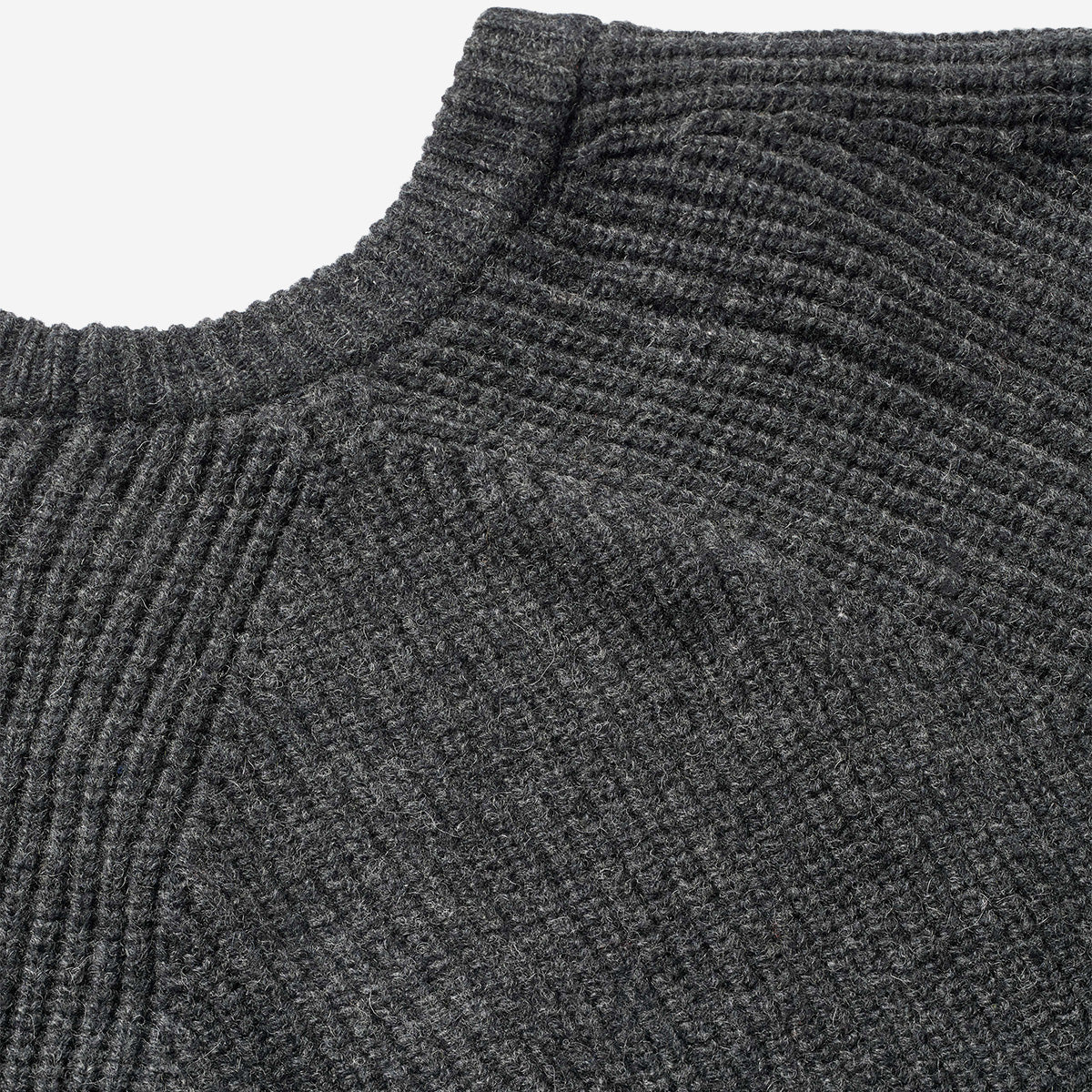 Delta Ribbed Wool Knit Sweater - Dark Grey Mélange