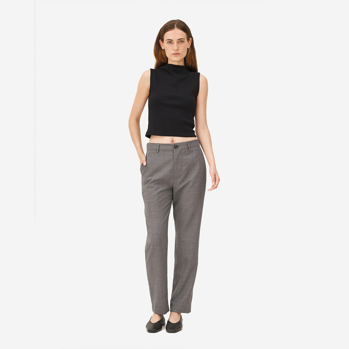 Detroit Virgin Wool Straight Pants - Steel Grey
