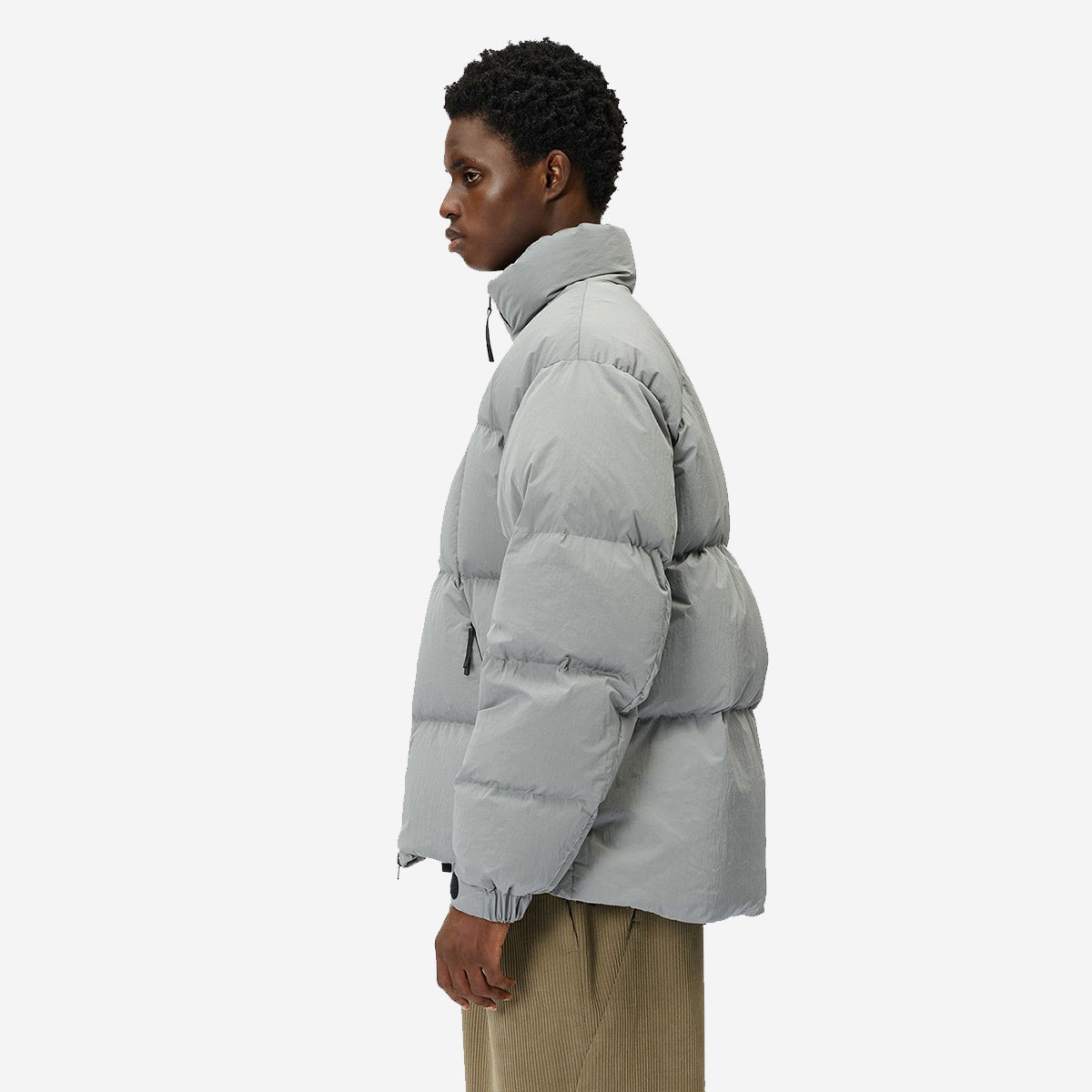 Dope Dyed Ripple Nylon Down Jacket - Dark Navy