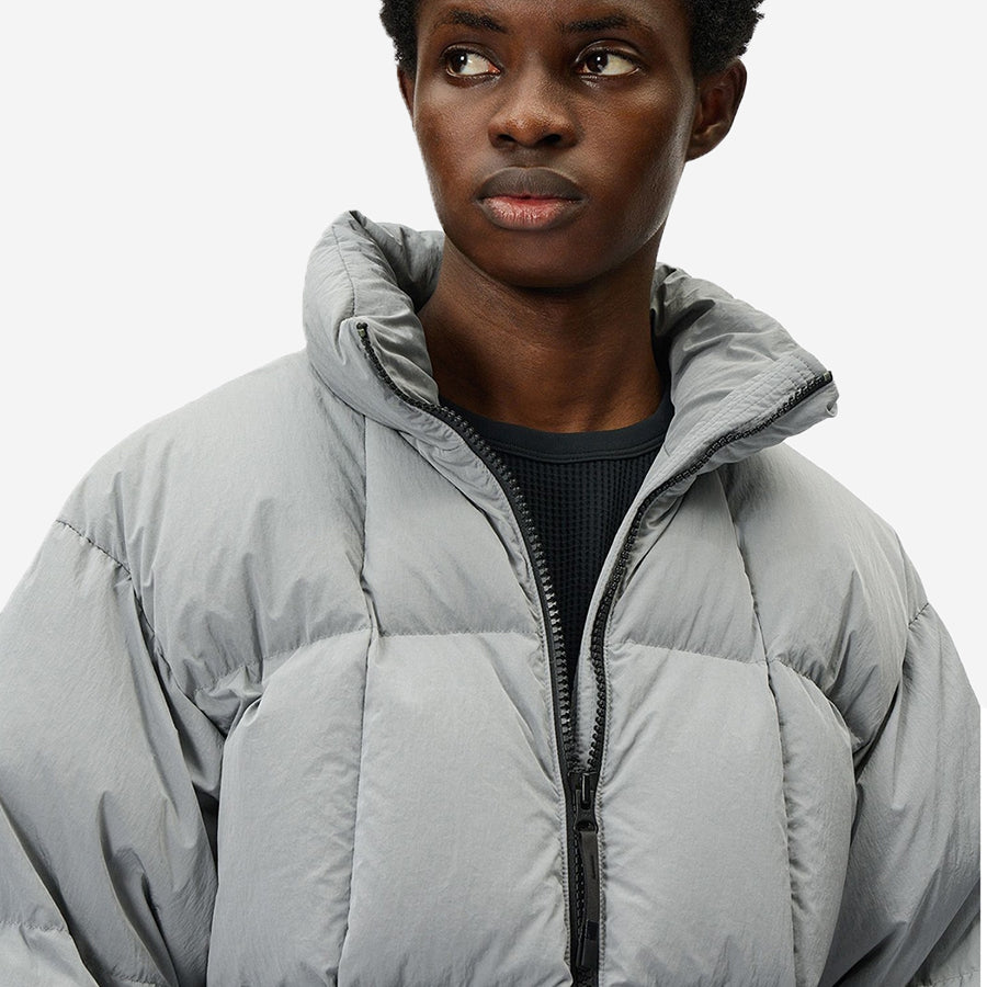 Dope Dyed Ripple Nylon Down Jacket - Dark Navy