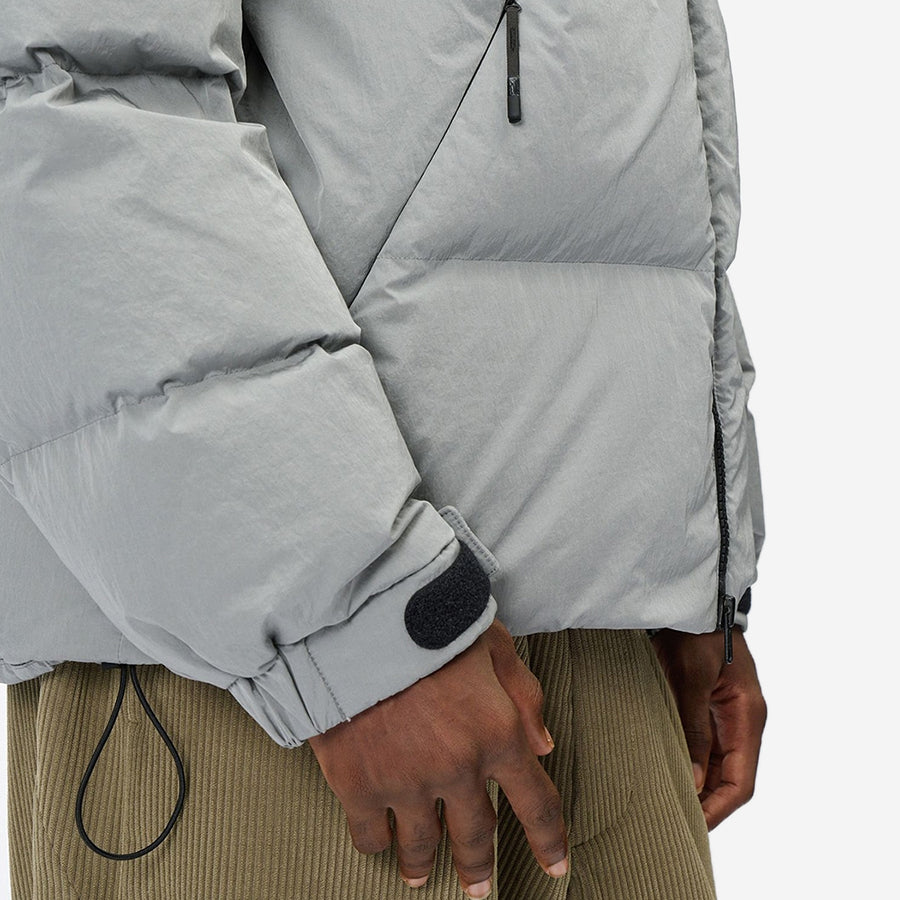 Dope Dyed Ripple Nylon Down Jacket - Dark Navy