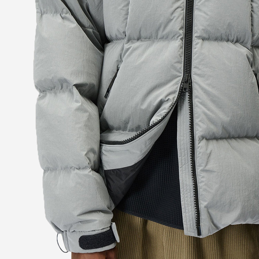 Dope Dyed Ripple Nylon Down Jacket - Dark Navy