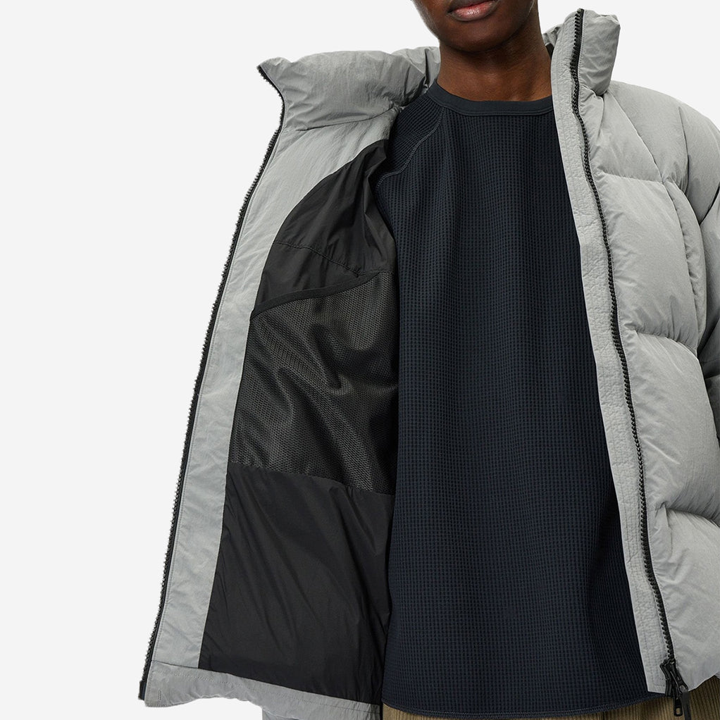 Dope Dyed Ripple Nylon Down Jacket - Dark Navy