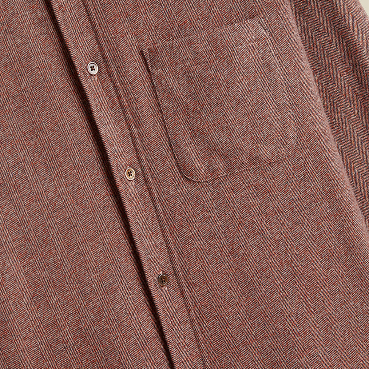 Espiga Herringbone Flannel Shirt - Clay