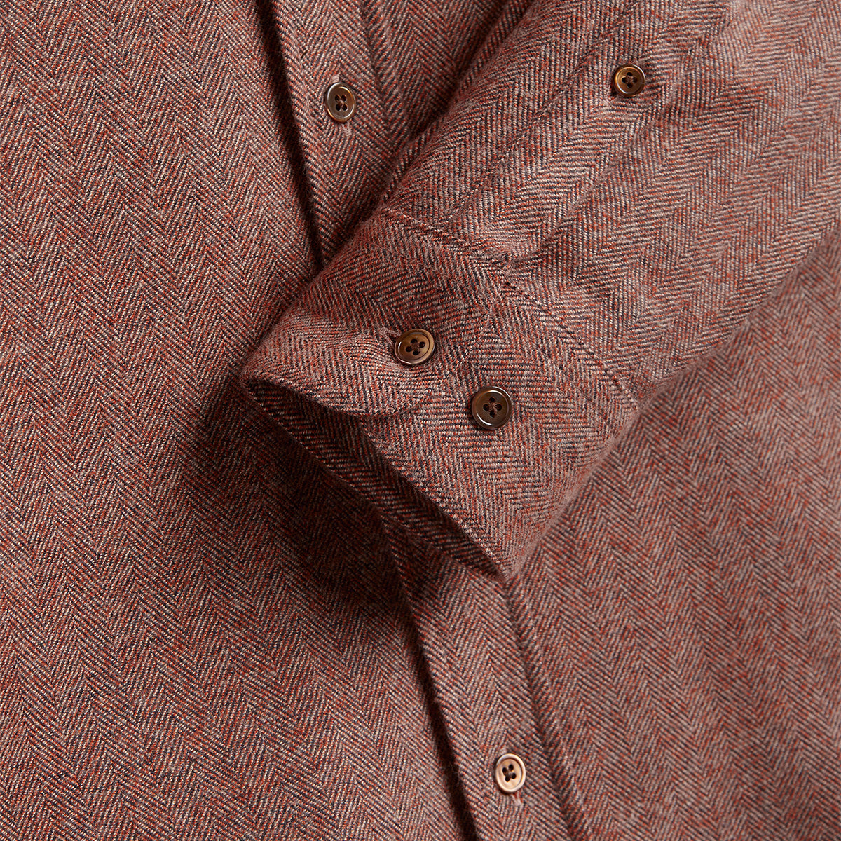 Espiga Herringbone Flannel Shirt - Clay