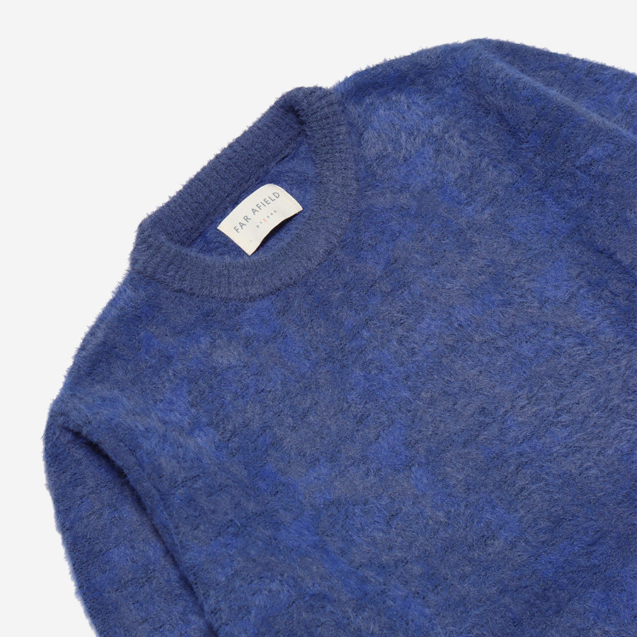 Eclipse Fluffy Tie Dye Knit Sweater - Insignia Blue