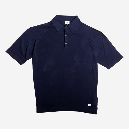 Filo Di Scozia Knitted Polo Shirt - Total Eclipse