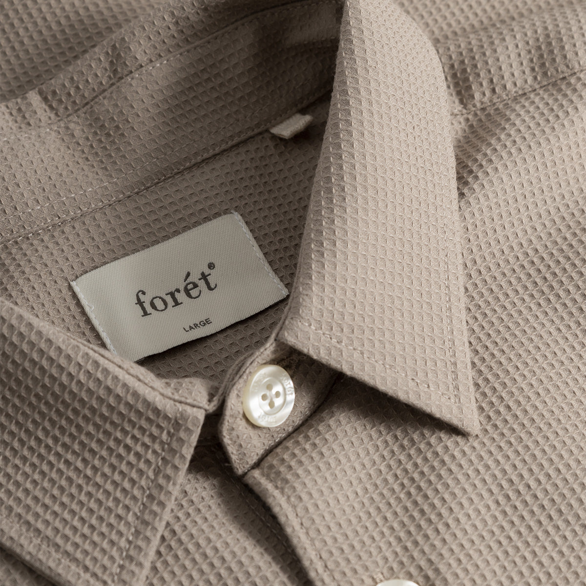 Flare Waffle Shirt - Khaki