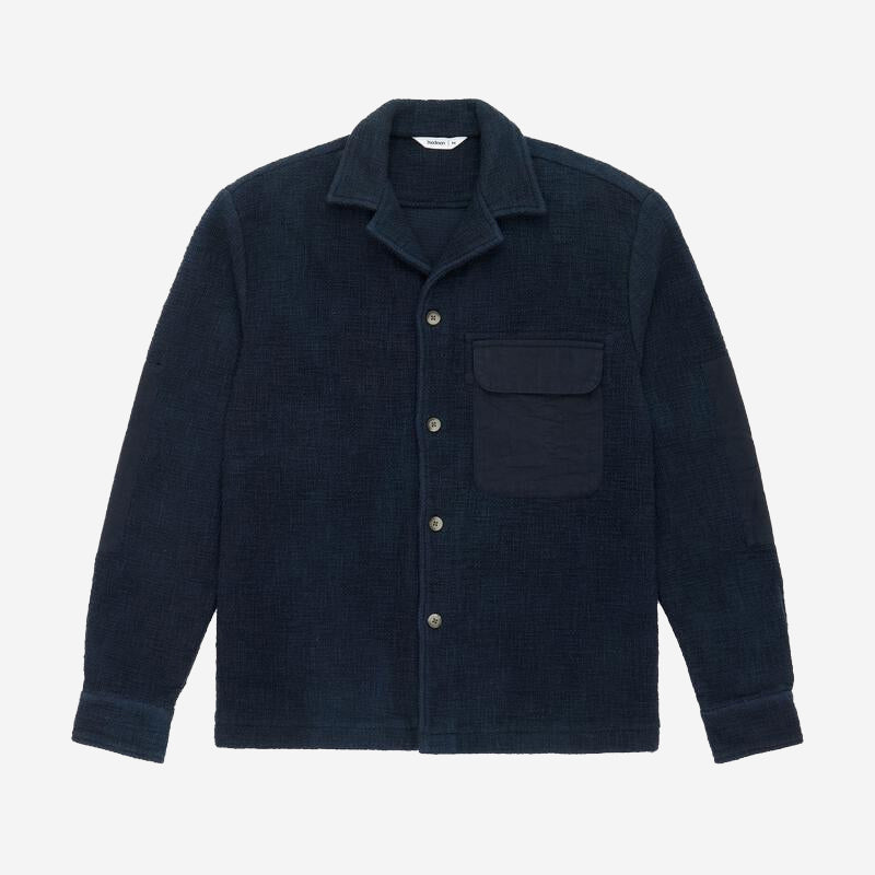 Open Collar Field Shirt - Midnight Slub