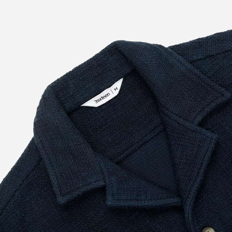 Open Collar Field Shirt - Midnight Slub