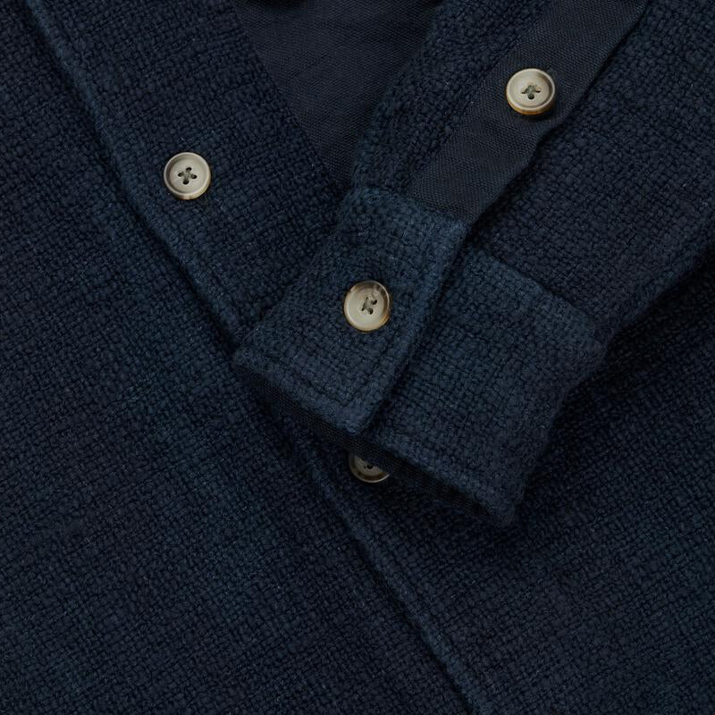 Open Collar Field Shirt - Midnight Slub