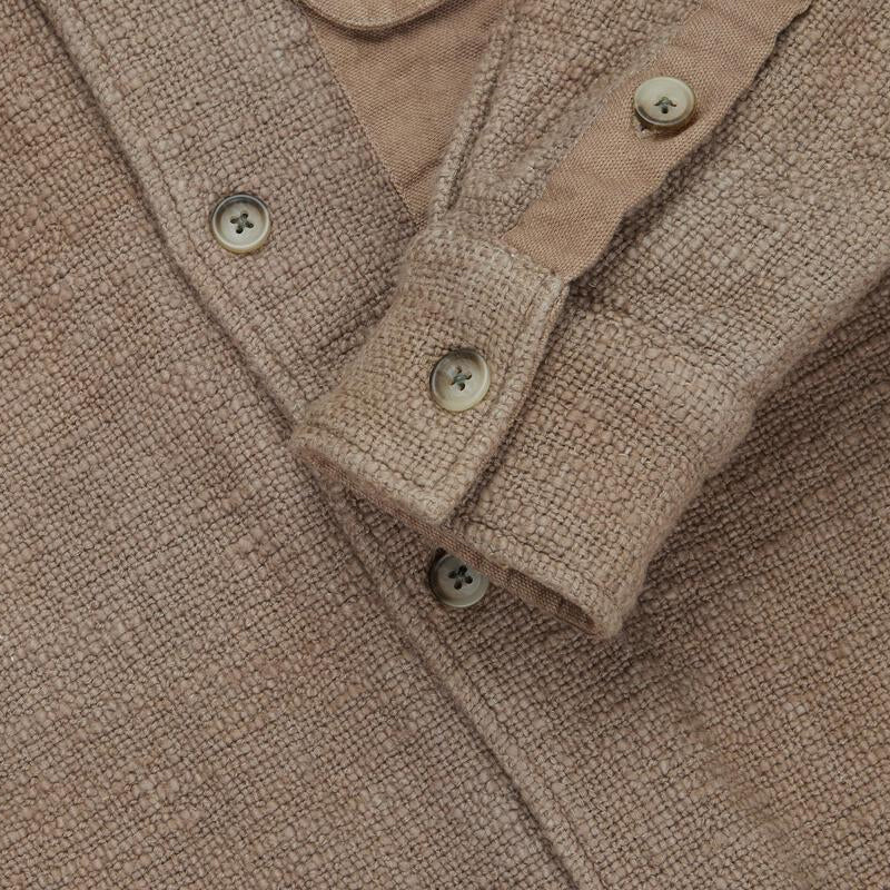 Open Collar Field Shirt - Moonrock Slub