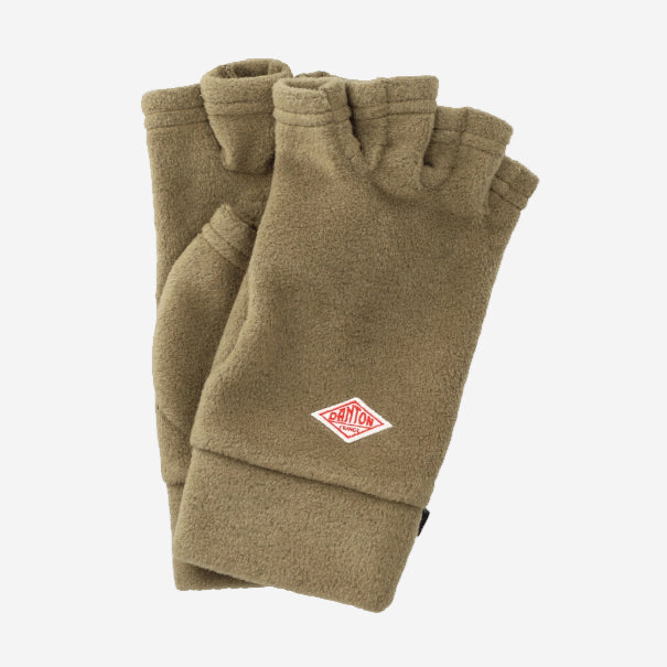 Fingerless Fleece Gloves - Khaki
