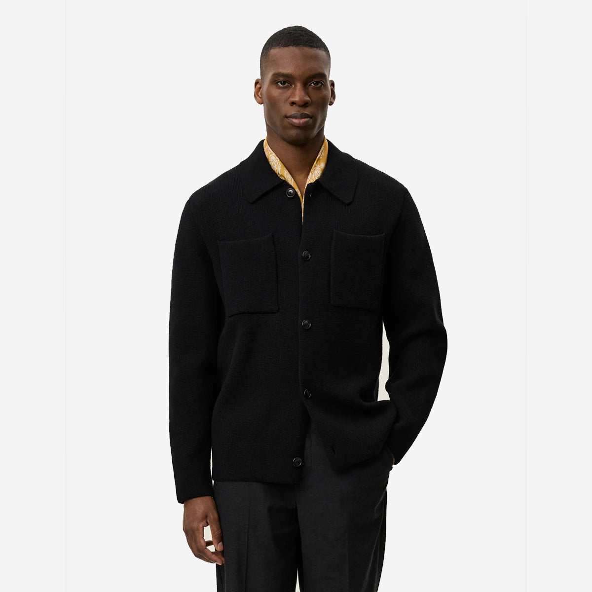 Fischer Cotton Milano Knit Overshirt - Black