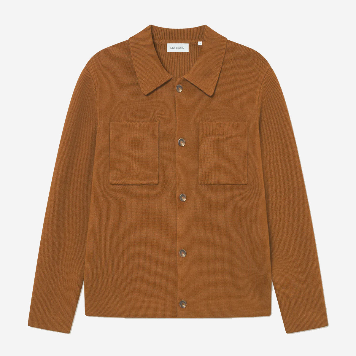 Fischer Cotton Milano Knit Overshirt - Monk's Robe (Tobacco)