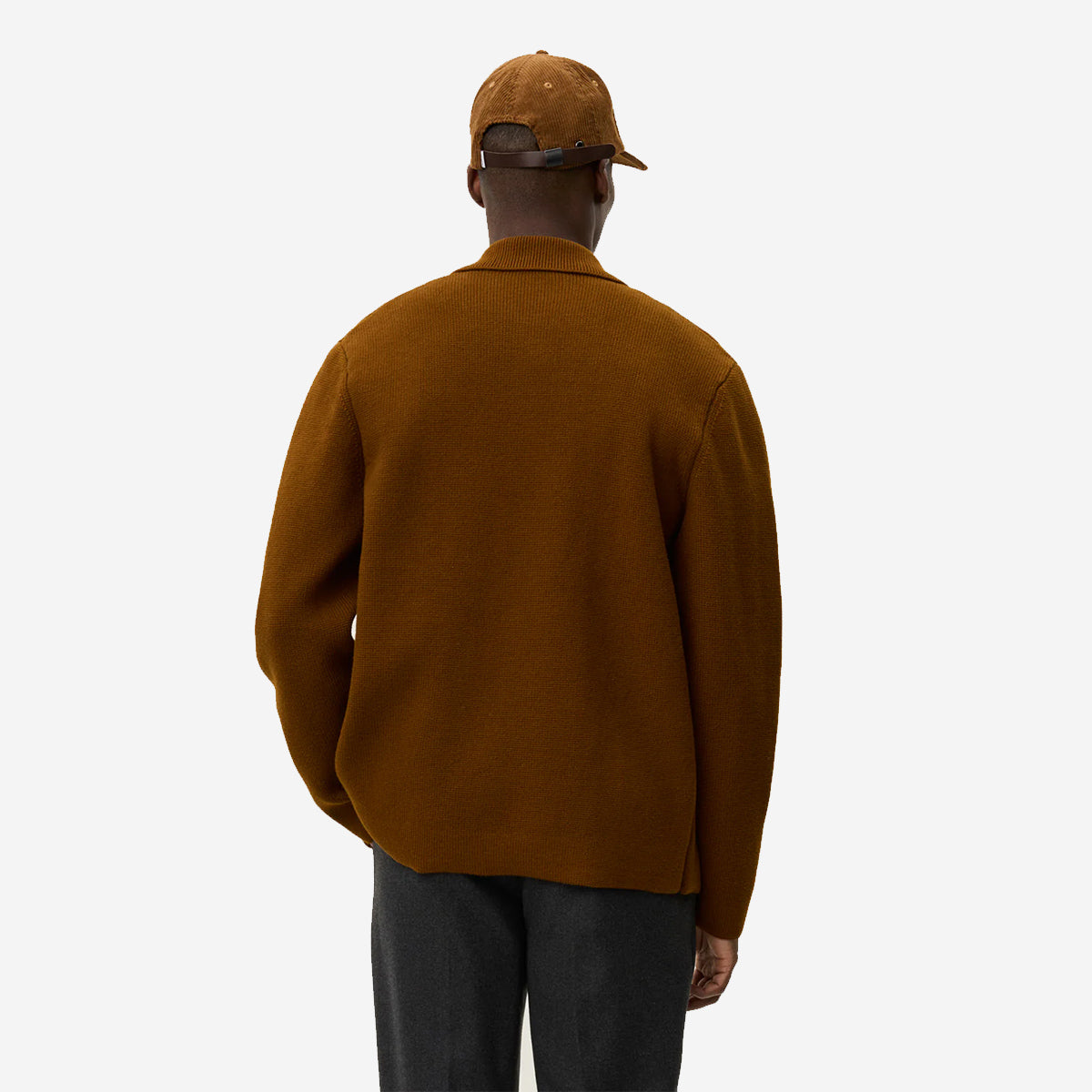 Fischer Cotton Milano Knit Overshirt - Monk's Robe (Tobacco)