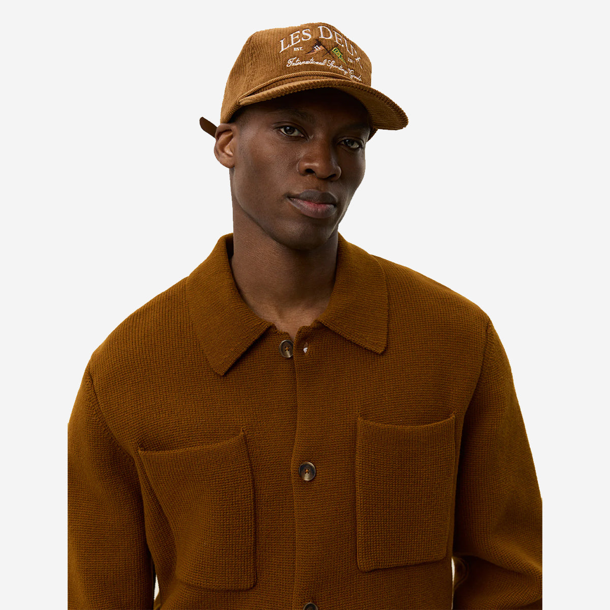 Fischer Cotton Milano Knit Overshirt - Monk's Robe (Tobacco)