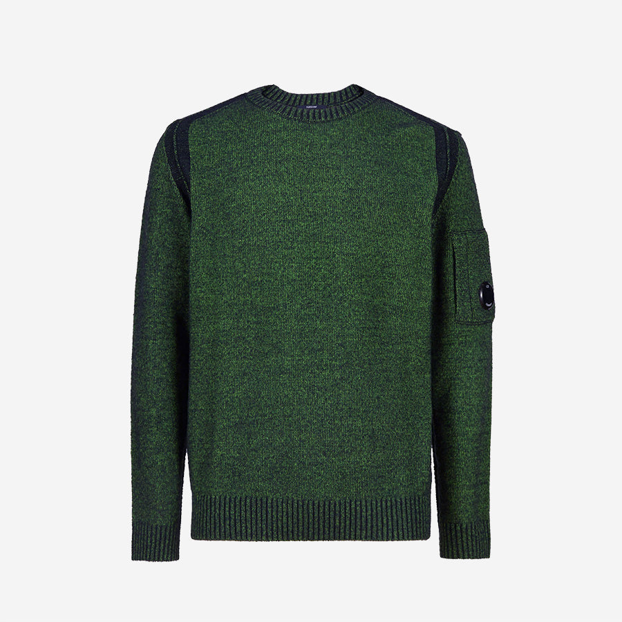 Fleece Knit Vanise Crew Sweater - Green
