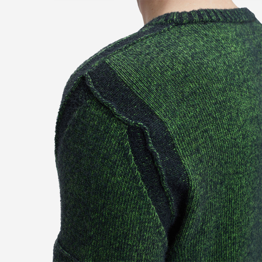 Fleece Knit Vanise Crew Sweater - Green