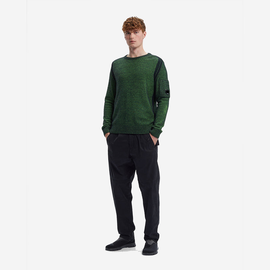 Fleece Knit Vanise Crew Sweater - Green