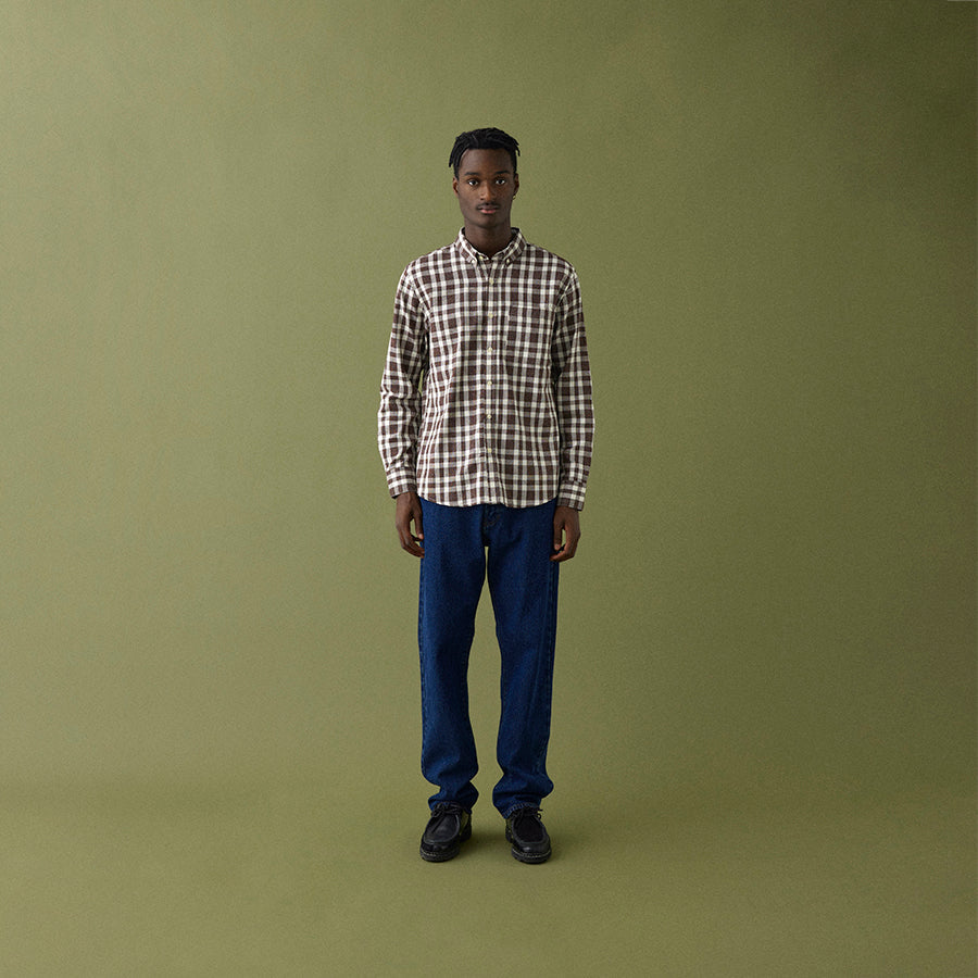 Drift Bouclé Check Shirt - Deep Brown