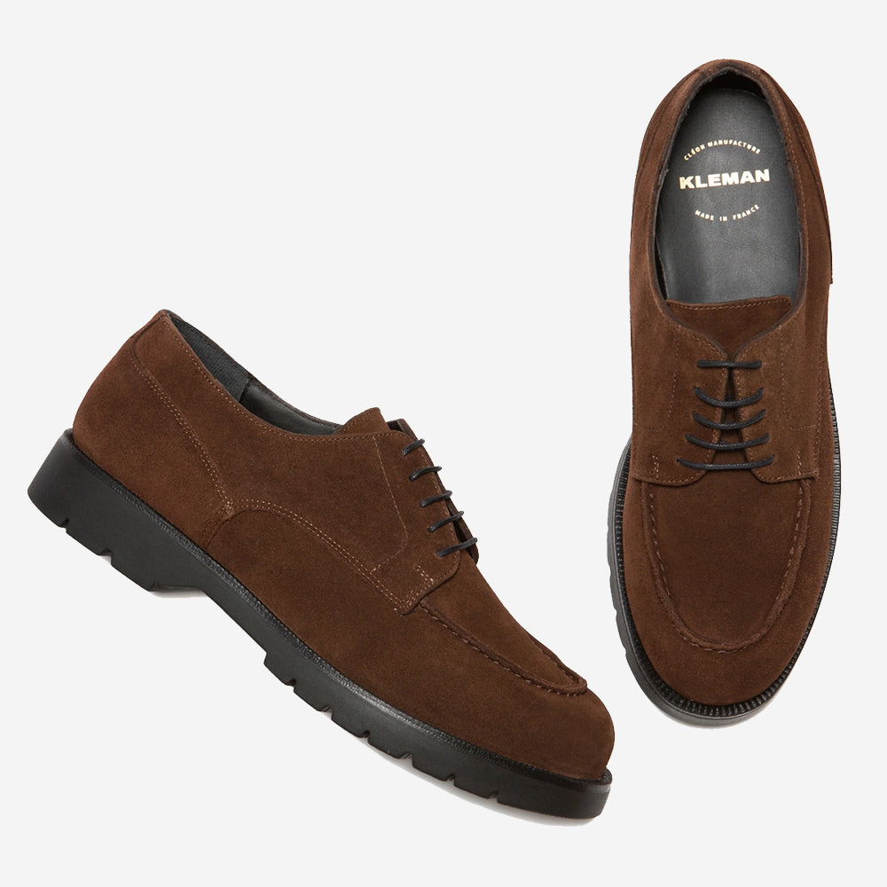 Frodan V Suede Derby Shoes - Chocolate Brown