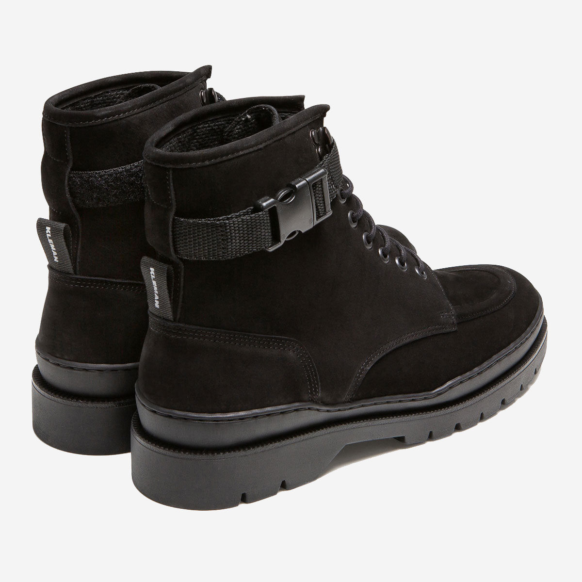 Galon N Nubuck Leather Strap Boots - Black