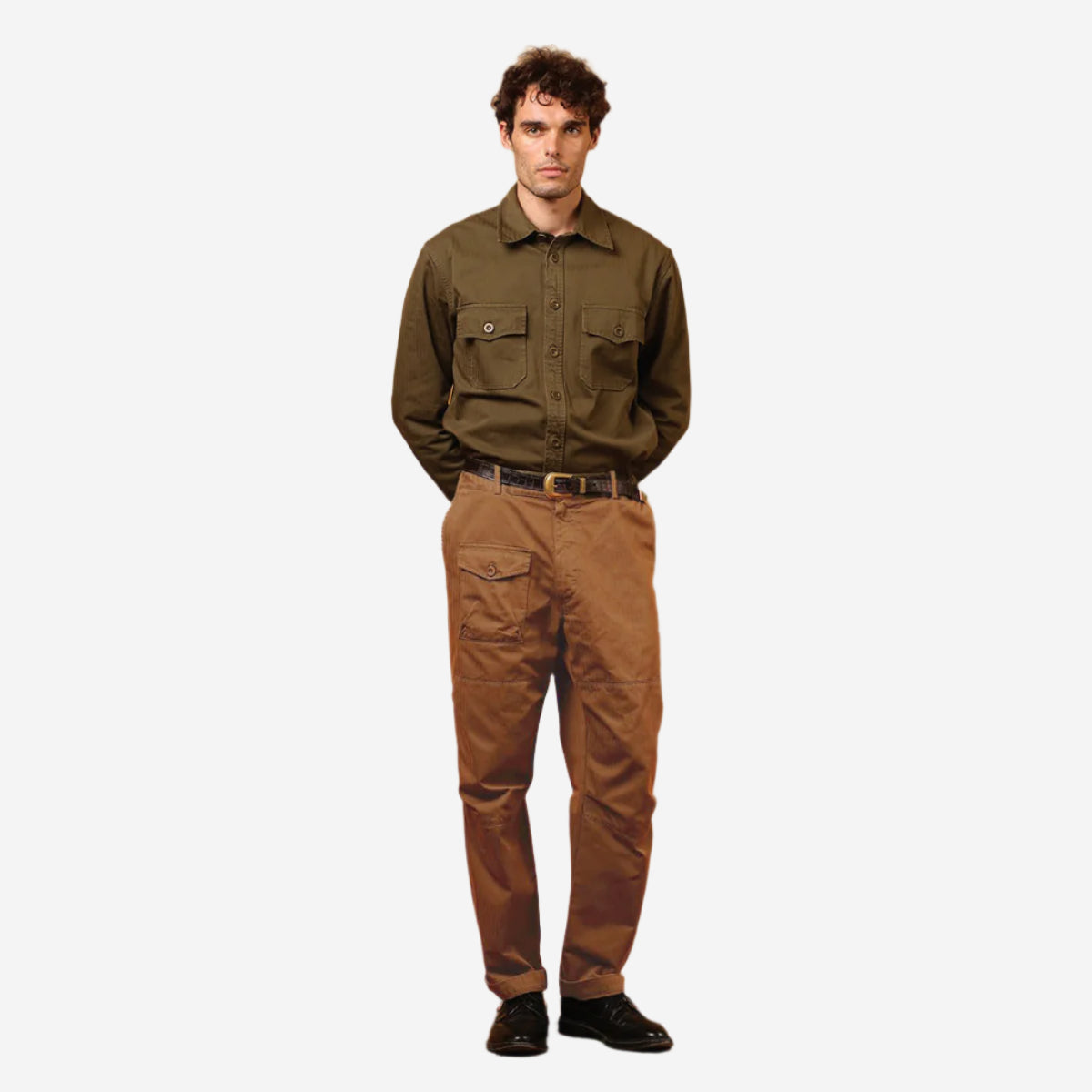 Groton Pilot Patch Easy Pant - Khaki Herringbone