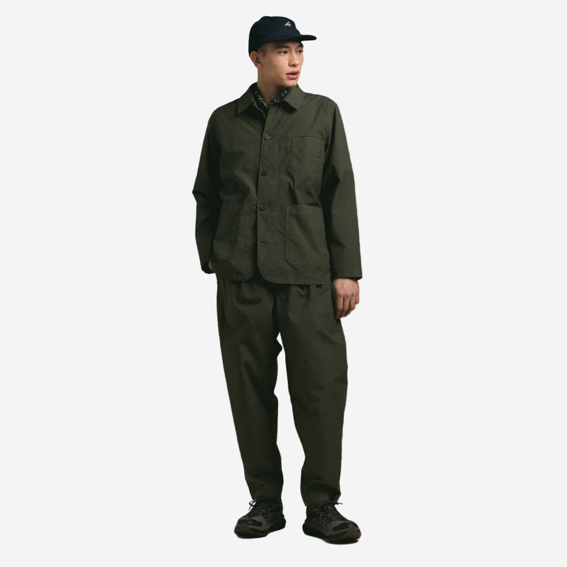 Huntly Ripstop Chore Jacket - Dark Olive