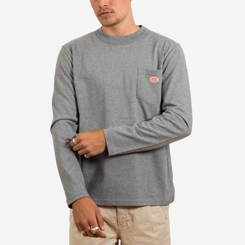 Heritage Logo Pocket L/S T-Shirt - Misty Grey