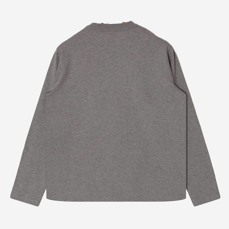 Heritage Logo Pocket L/S T-Shirt - Misty Grey