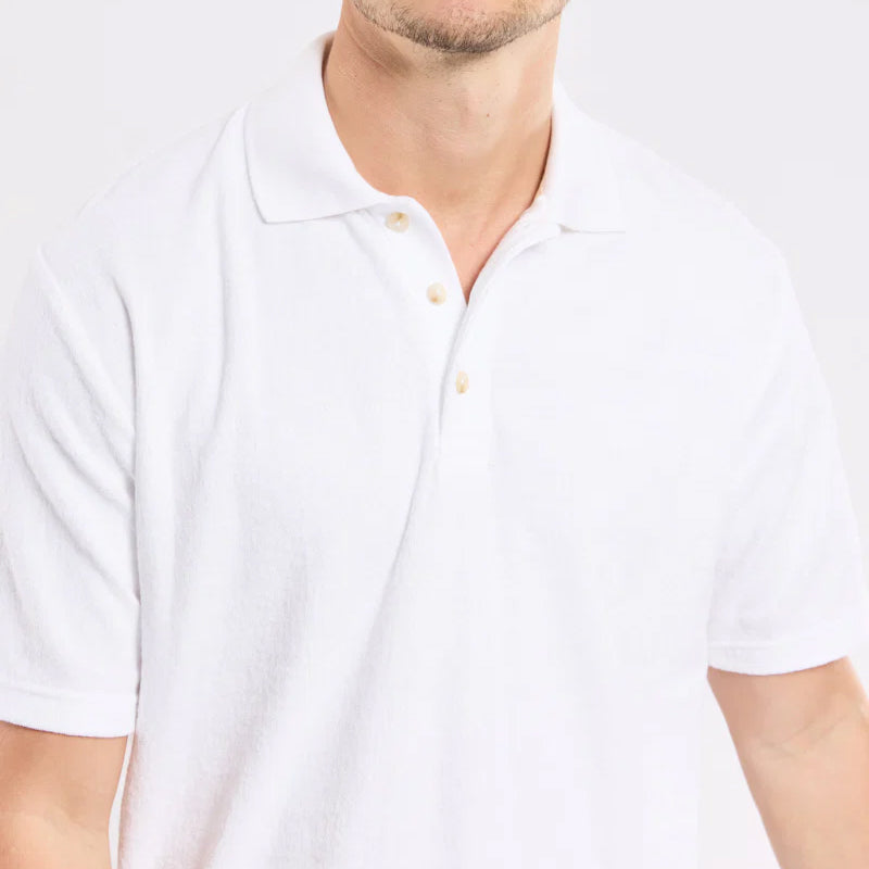 Terry Cotton Polo - White