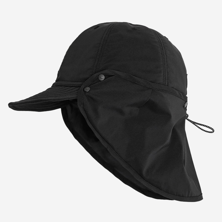 Hiker Sun Flap Cap - Black