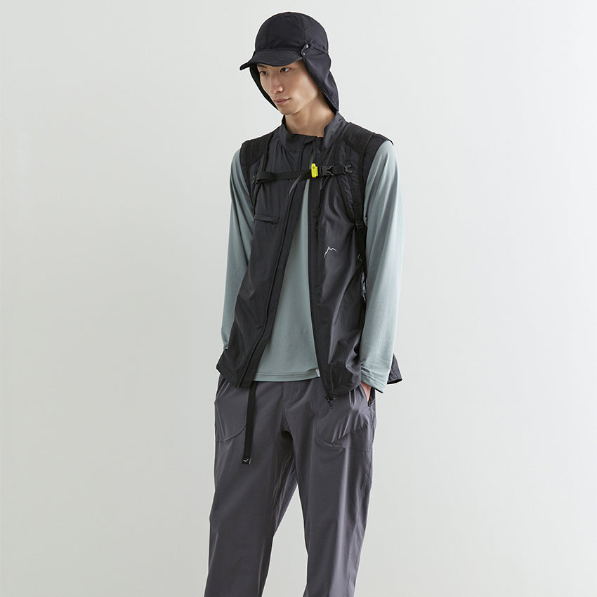 Hiker Sun Flap Cap - Black